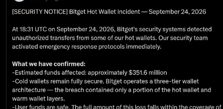 מתקפת סייבר בבורסת הקריפטו Bitget: כ-350 מיליון דולר נגנבו
