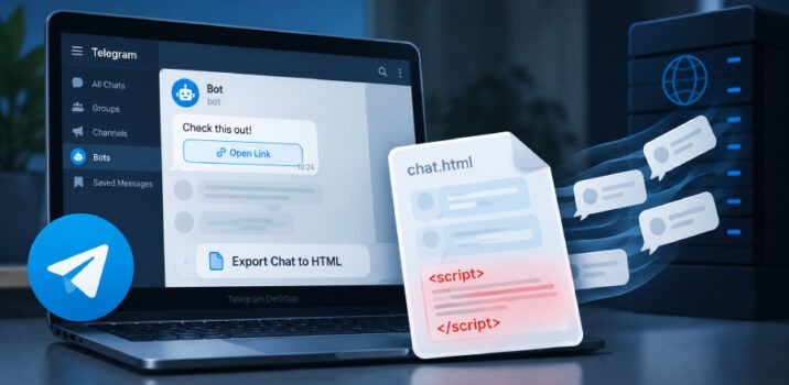 פגיעות באפליקציית Telegram Desktop מאפשרת גניבת הודעות מתוך קבצי ייצוא בפורמט HTML